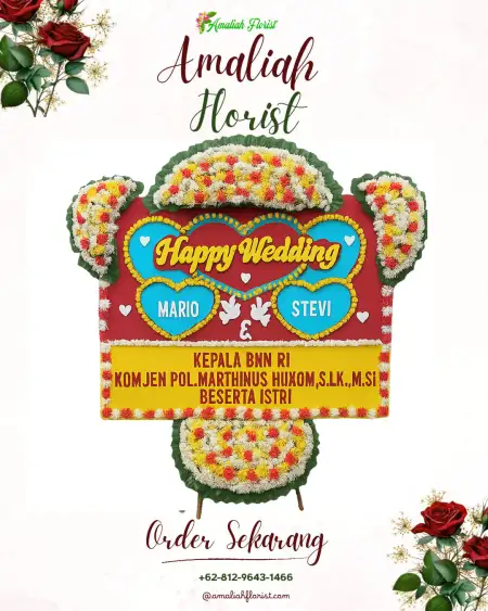 Papan Bunga Pernikahan Tengkurak